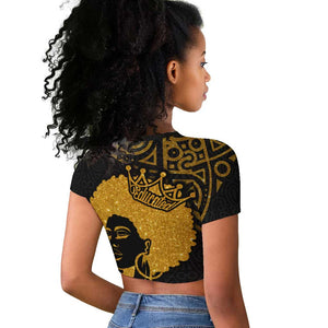 Educated Black Queen Raglan Cropped T shirt African Women