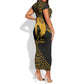 Educated Black Queen Short Sleeve Bodycon Dress African Women DT02