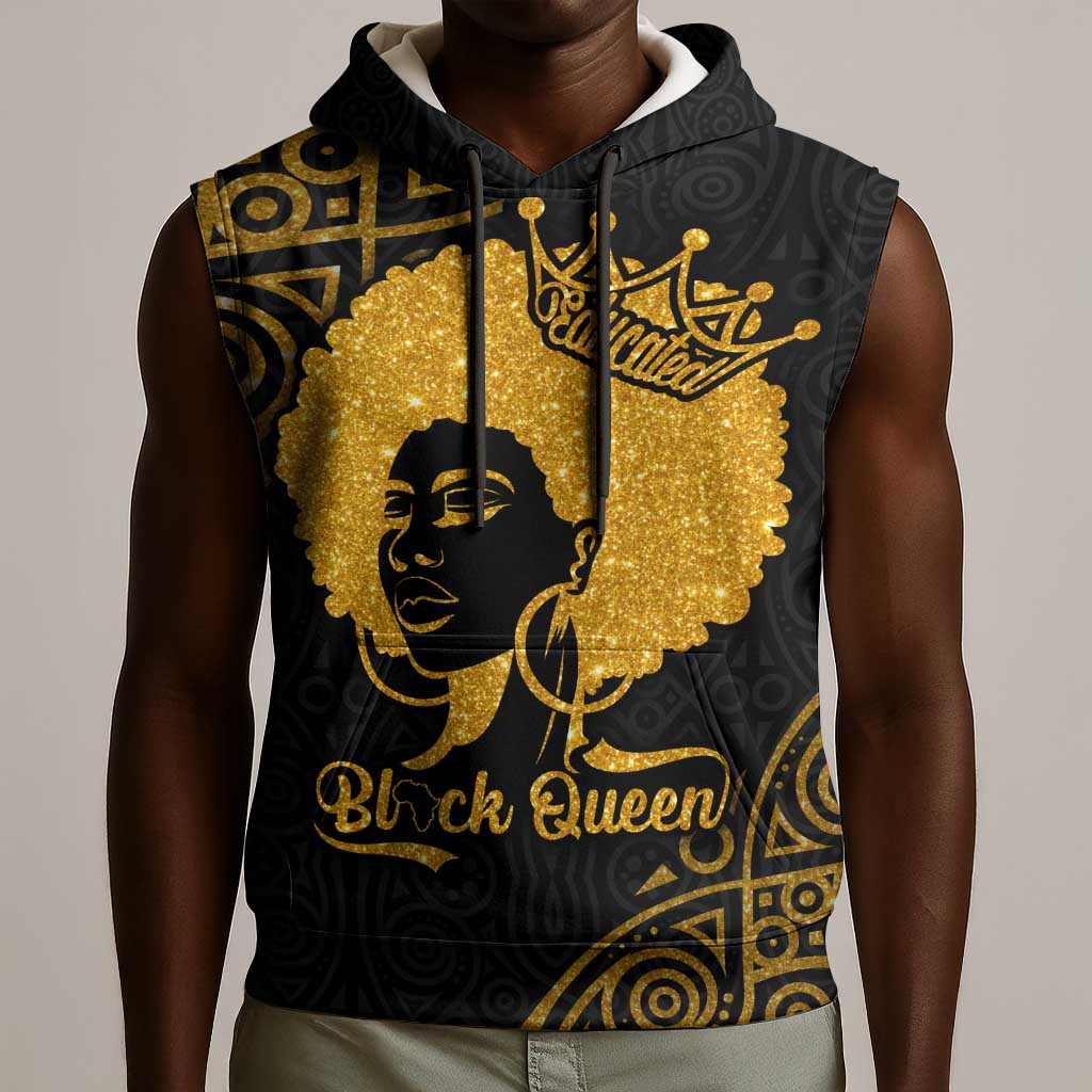 Educated Black Queen Sleeveless Hoodie African Women - African Pride