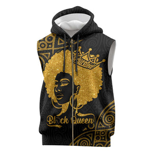 Educated Black Queen Sleeveless Zip Hoodie African Women - African Pride