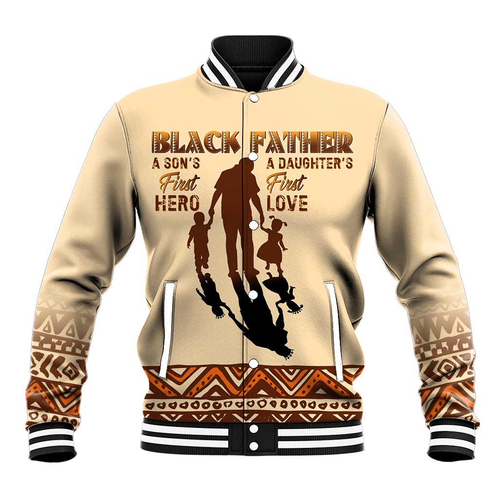 Black Father Baseball Jacket African Father with Son and Daughter DT02