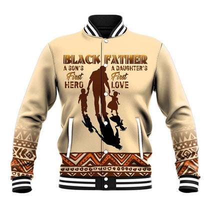Black Father Baseball Jacket African Father with Son and Daughter DT02