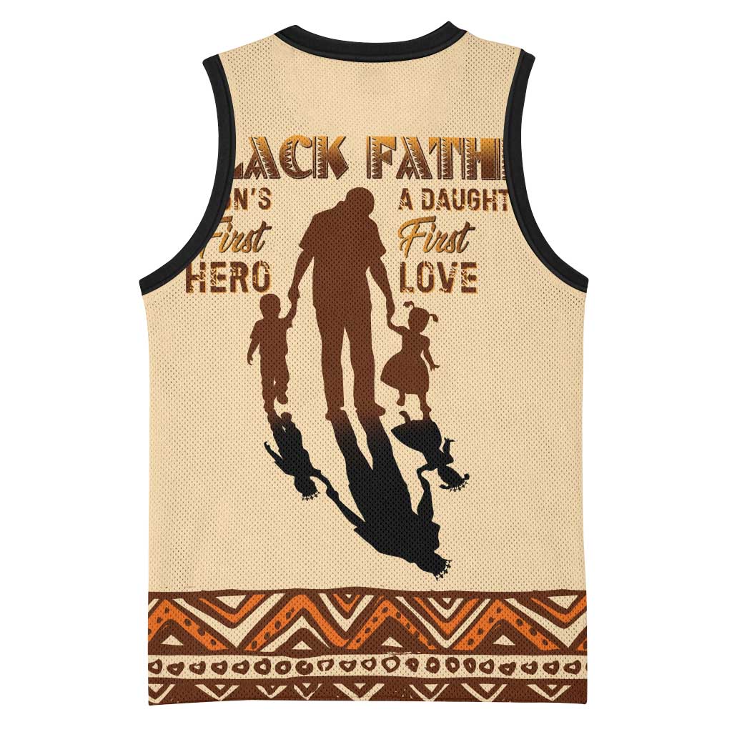 Black Father Basketball Jersey African Father with Son and Daughter DT02