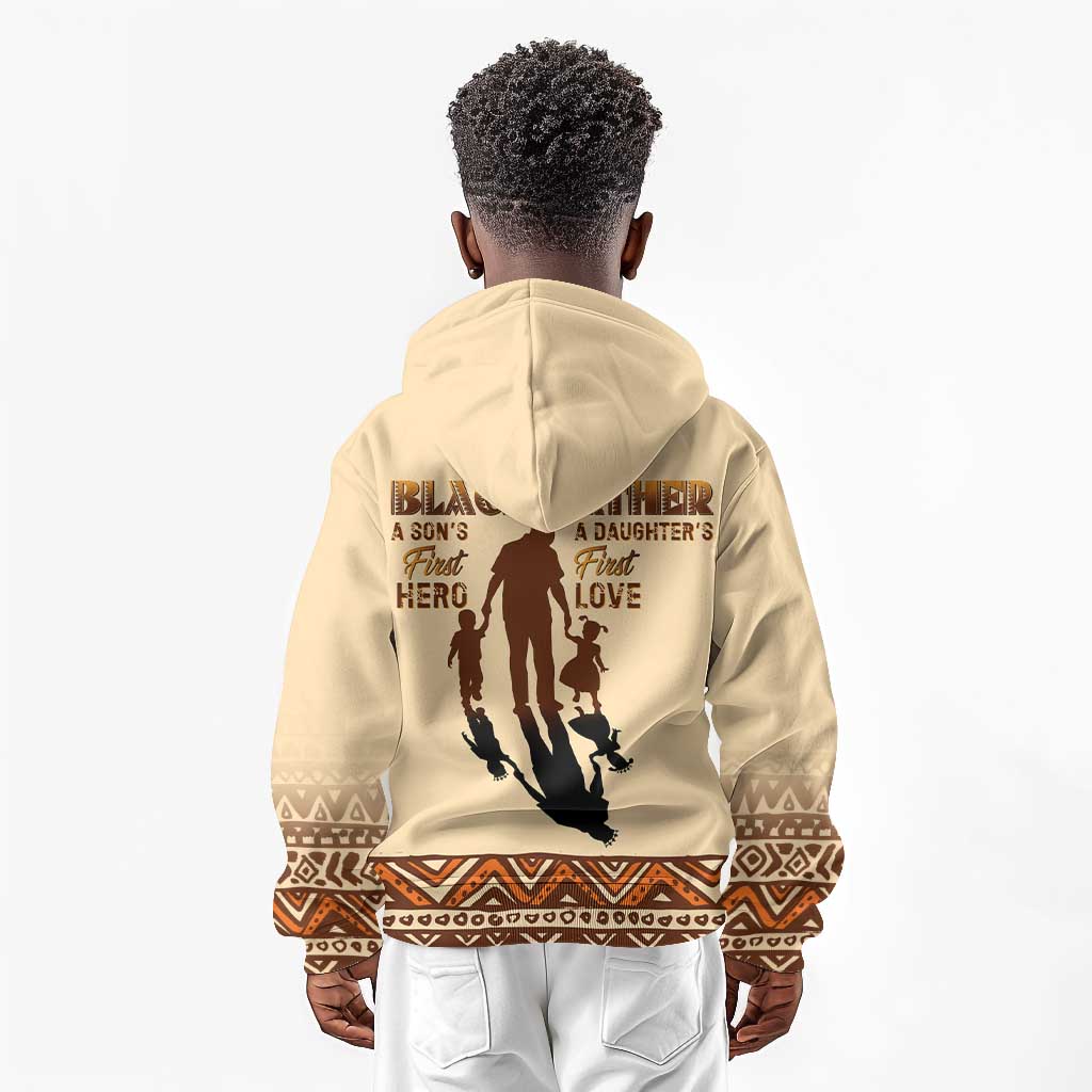Black Father Kid Hoodie African Father with Son and Daughter