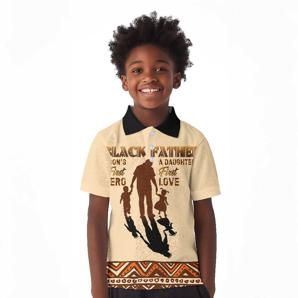 Black Father Kid Polo Shirt African Father with Son and Daughter
