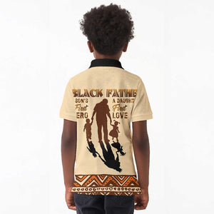 Black Father Kid Polo Shirt African Father with Son and Daughter