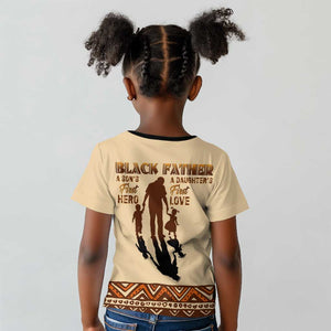 Black Father Kid T shirt African Father with Son and Daughter