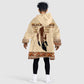 Black Father KId Wearable Blanket Hoodie African Father with Son and Daughter