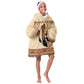 Black Father KId Wearable Blanket Hoodie African Father with Son and Daughter