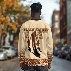 Black Father Long Sleeve Shirt African Father with Son and Daughter DT02