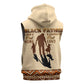 Black Father Sleeveless Zip Hoodie African Father with Son and Daughter - African Pride