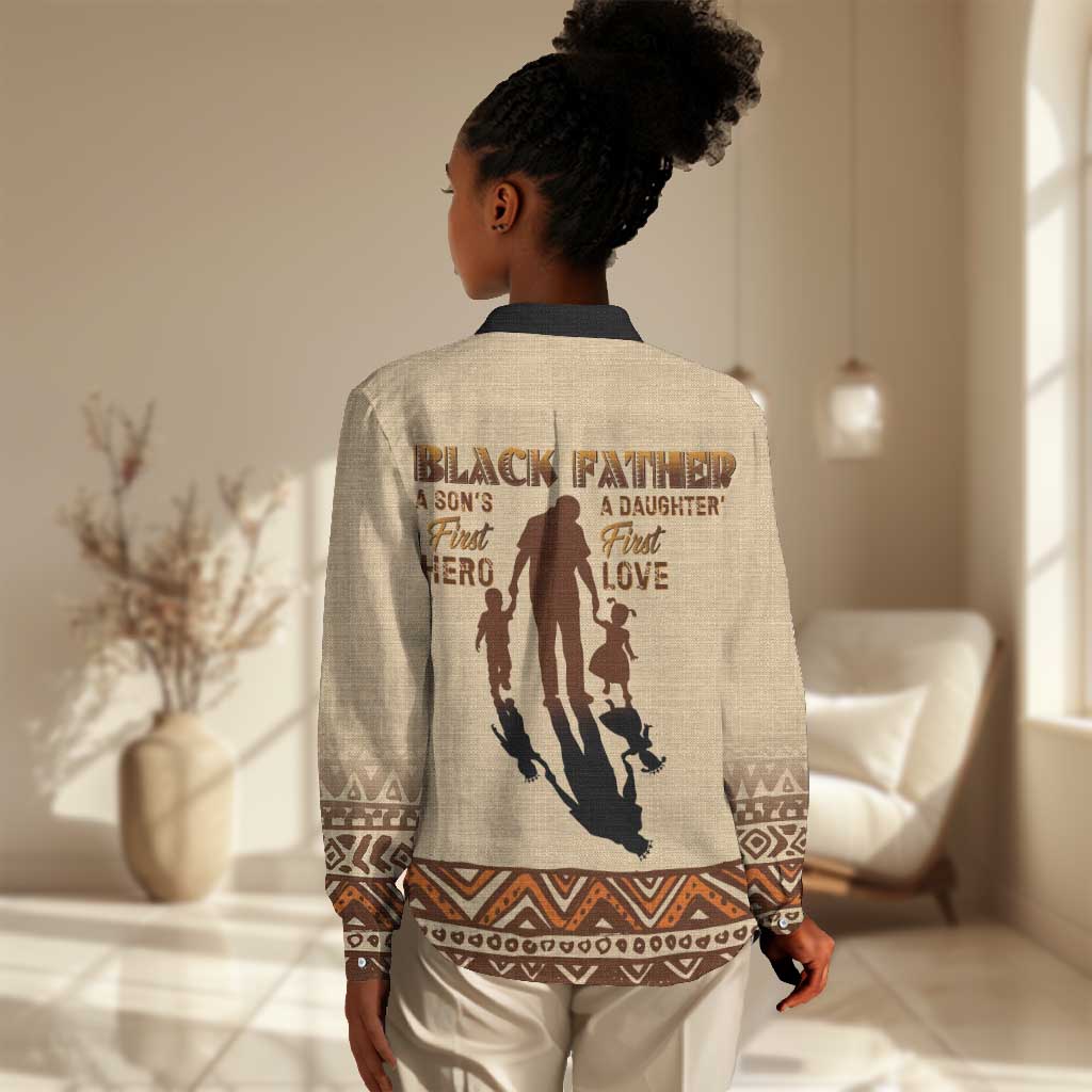Black Father Women Casual Shirt African Father with Son and Daughter DT02