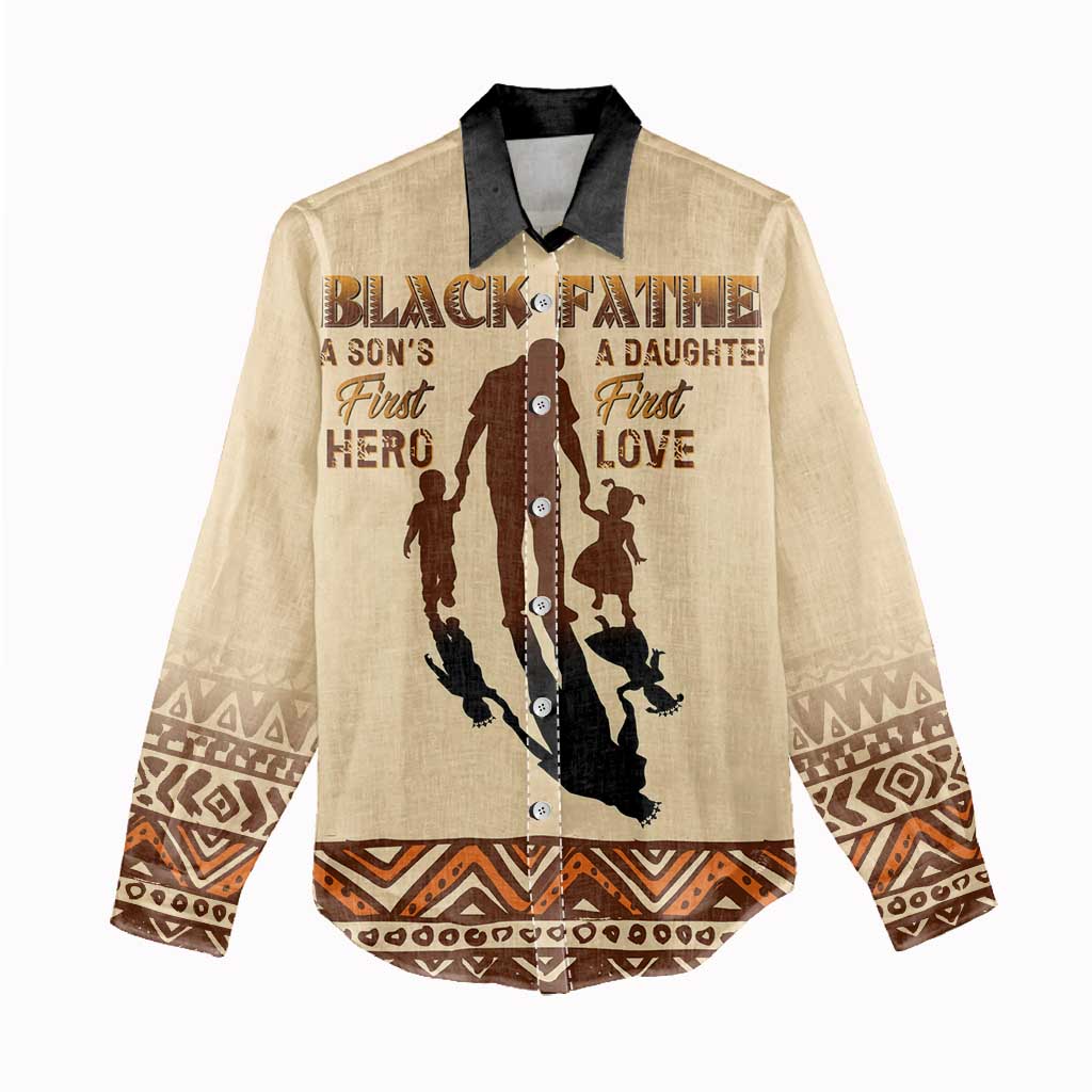 Black Father Women Casual Shirt African Father with Son and Daughter DT02
