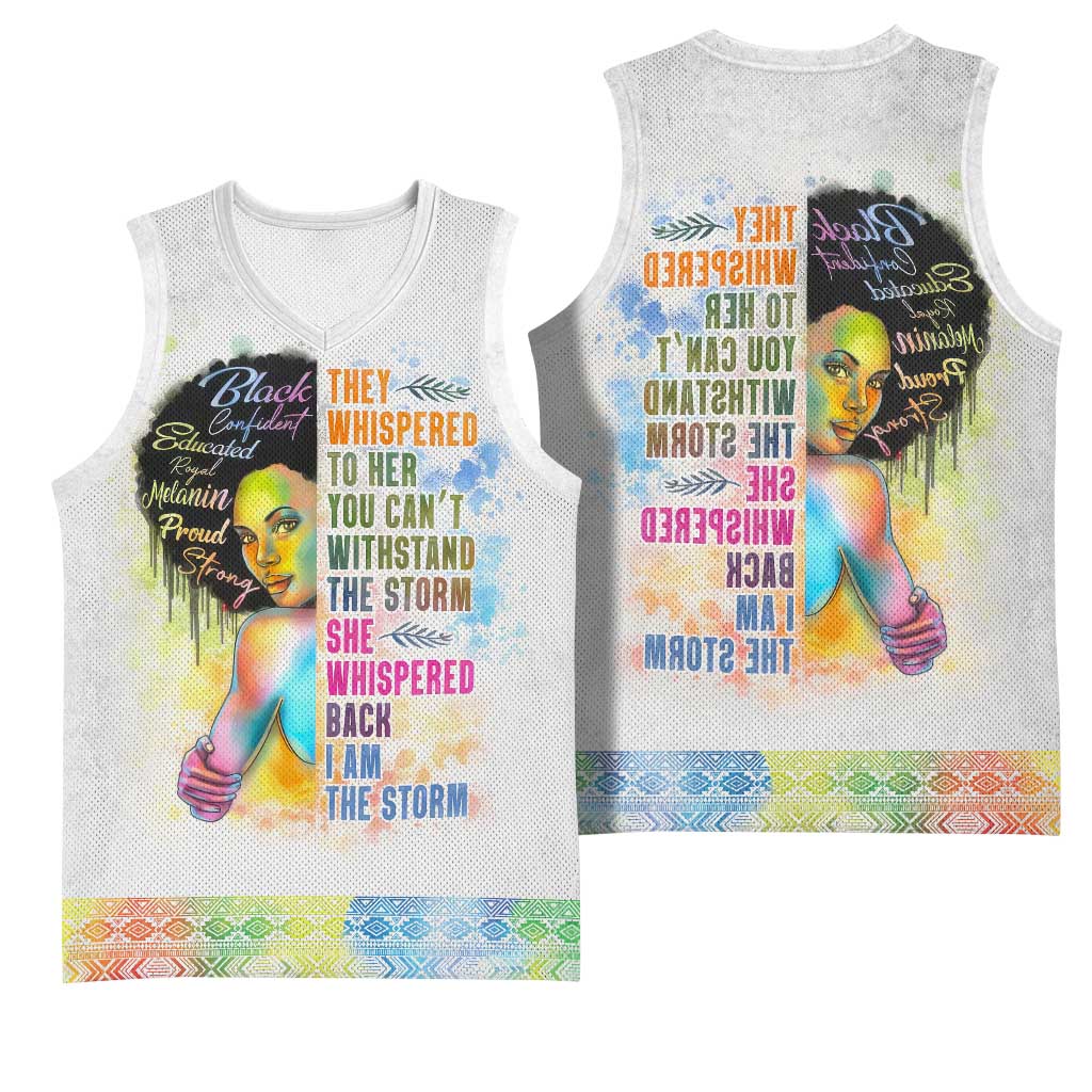 Black Girl I Am The Storm Basketball Jersey African American Women - African Pride