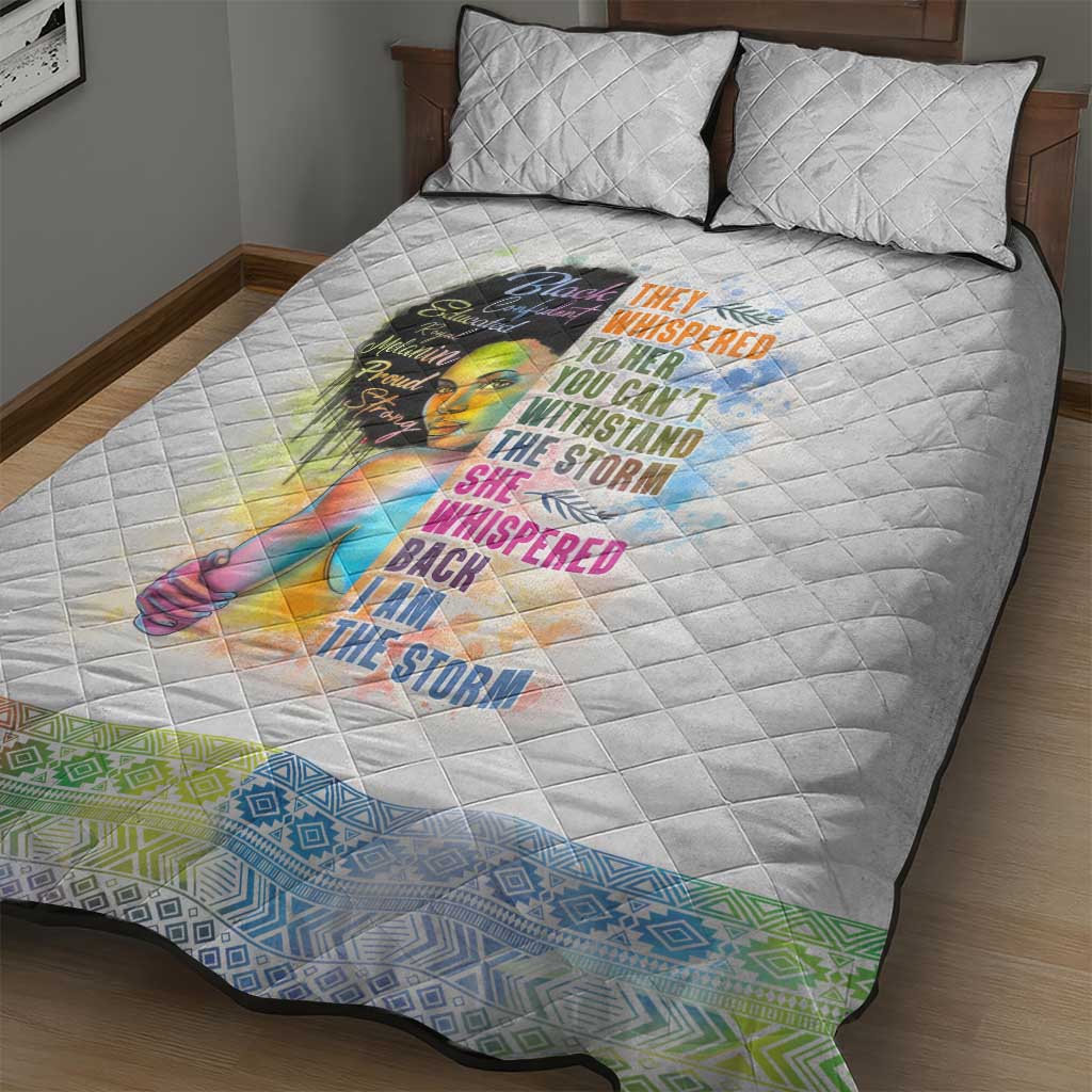 Black Girl I Am The Storm Quilt Bed Set African American Women
