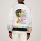 Black Girl I Am The Storm Sleeve Zip Bomber Jacket African American Women
