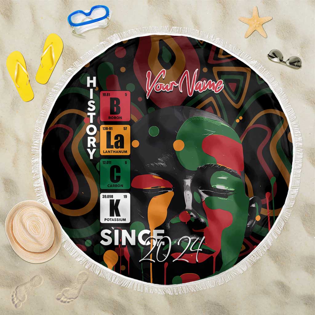 Personalized Black History Month Beach Blanket Since 2024 Chemistry Style