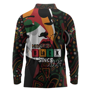 Personalized Black History Month Long Sleeve Polo Shirt Since 2024 Chemistry Style