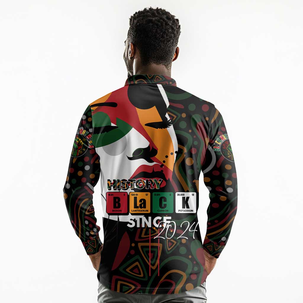 Personalized Black History Month Long Sleeve Polo Shirt Since 2024 Chemistry Style