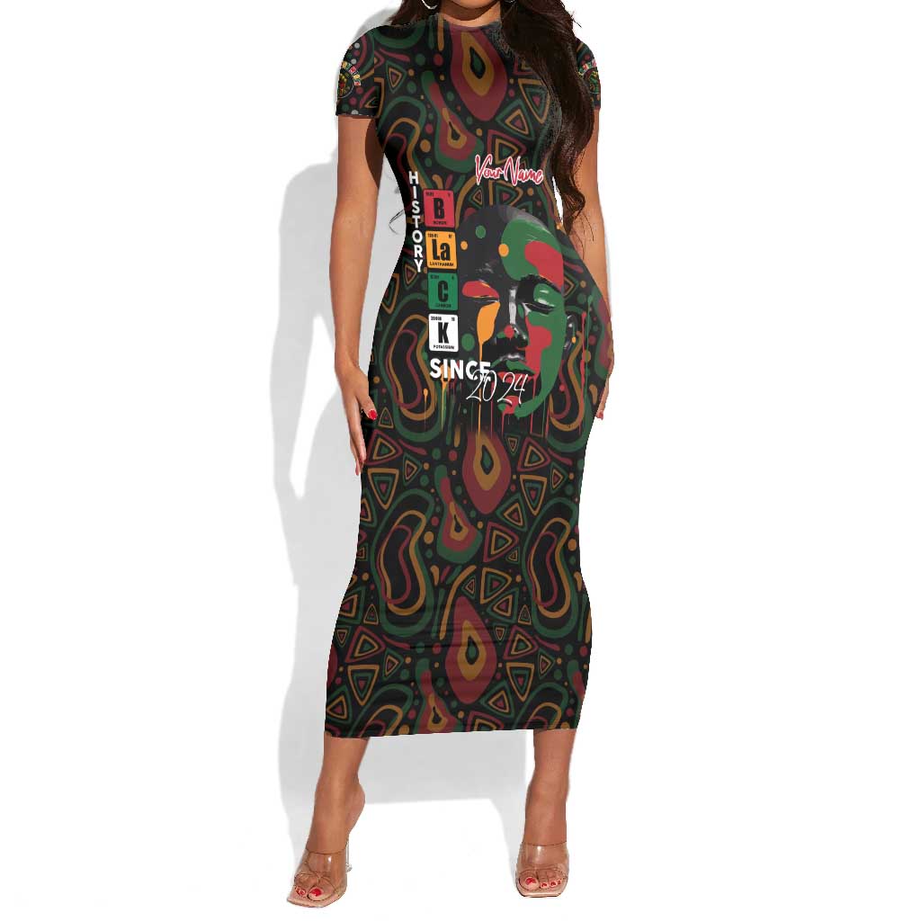 Personalized Black History Month Short Sleeve Bodycon Dress Since 2024 Chemistry Style