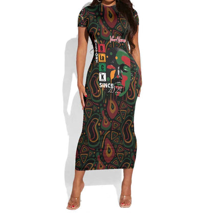 Personalized Black History Month Short Sleeve Bodycon Dress Since 2024 Chemistry Style