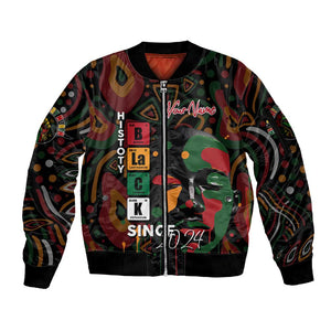 Personalized Black History Month Sleeve Zip Bomber Jacket Since 2024 Chemistry Style