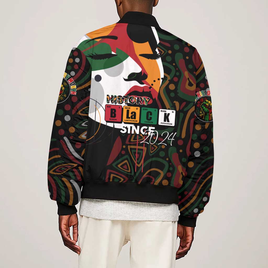 Personalized Black History Month Sleeve Zip Bomber Jacket Since 2024 Chemistry Style