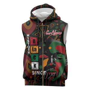Personalized Black History Month Sleeveless Zip Hoodie Since 2024 Chemistry Style - African Pride