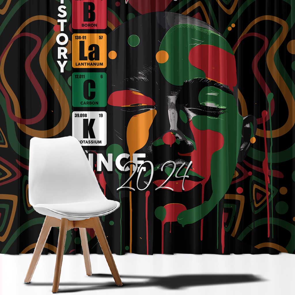 Personalized Black History Month Window Curtain Since 2024 Chemistry Style