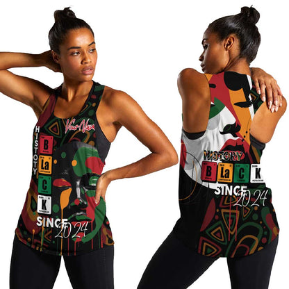 Personalized Black History Month Women Racerback Tank Since 2024 Chemistry Style