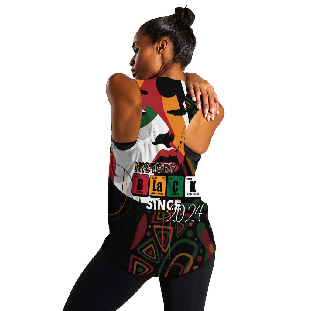 Personalized Black History Month Women Racerback Tank Since 2024 Chemistry Style