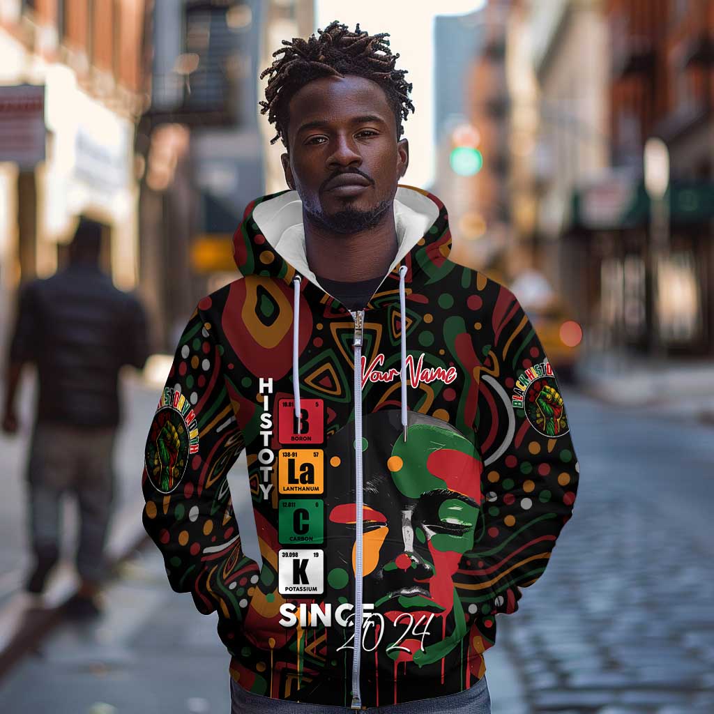 Personalized Black History Month Zip Hoodie Since 2024 Chemistry Style