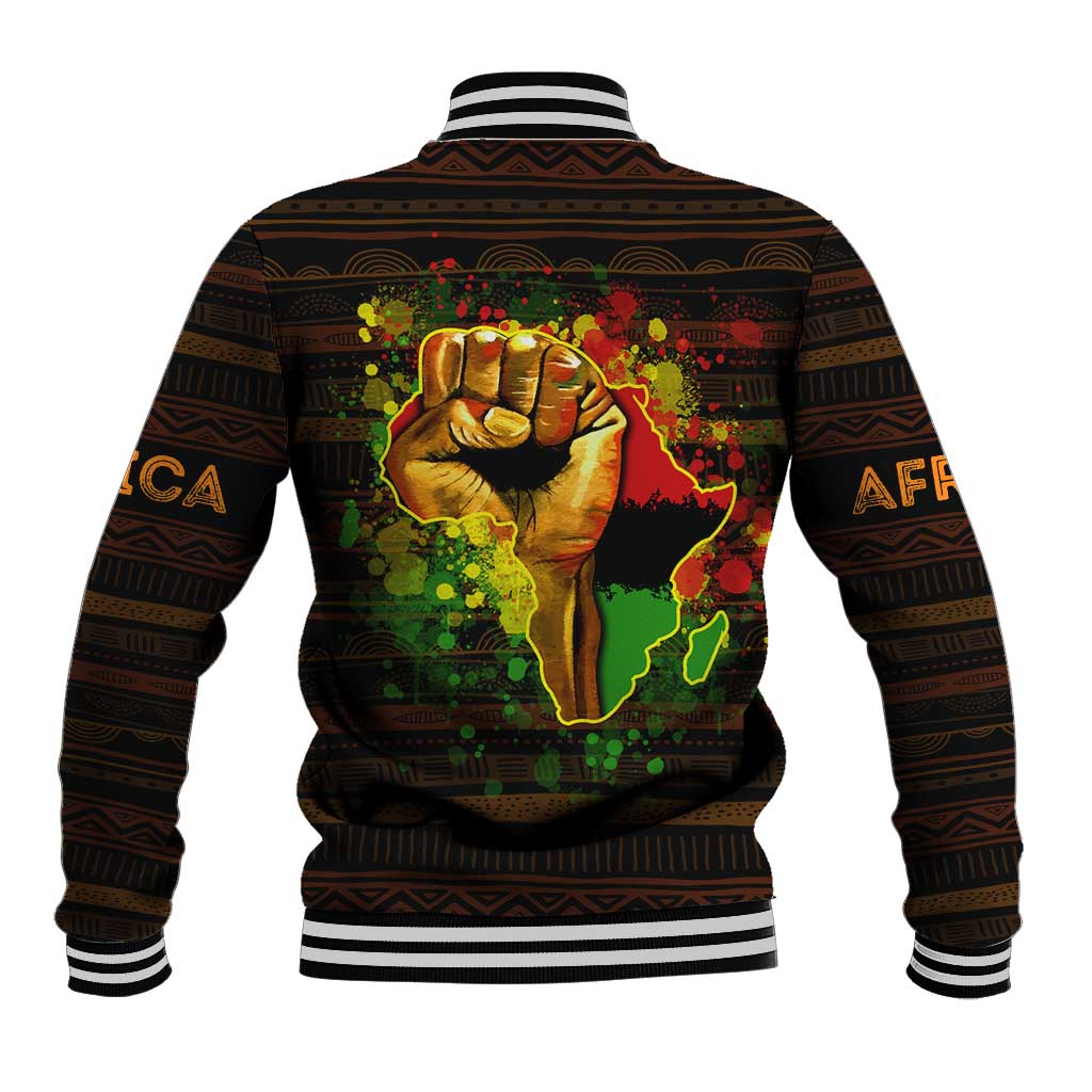 Black Power Baseball Jacket Africa Map DT02