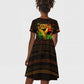 Black Power Kid Short Sleeve Dress Africa Map