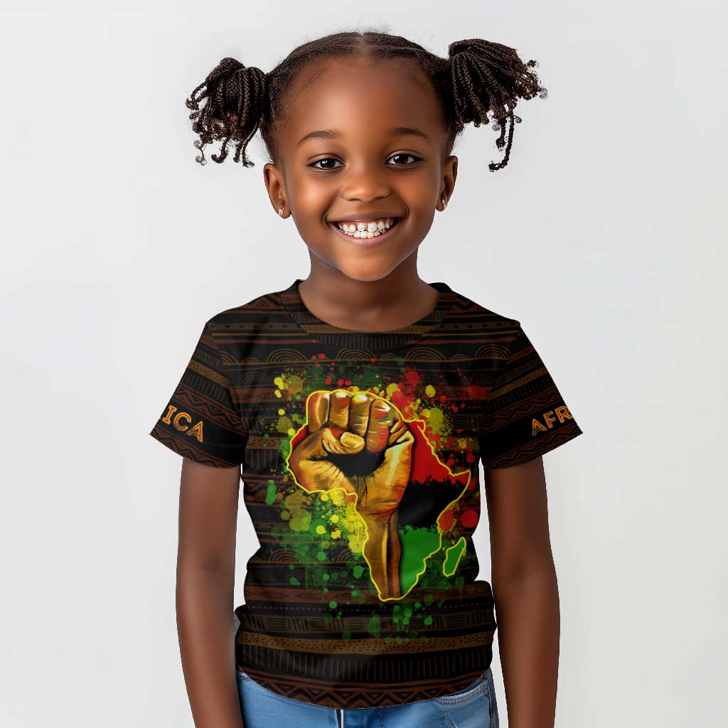 Black Power Kid T shirt Africa Map