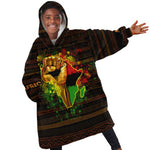 Black Power KId Wearable Blanket Hoodie Africa Map