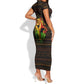 Black Power Short Sleeve Bodycon Dress Africa Map DT02