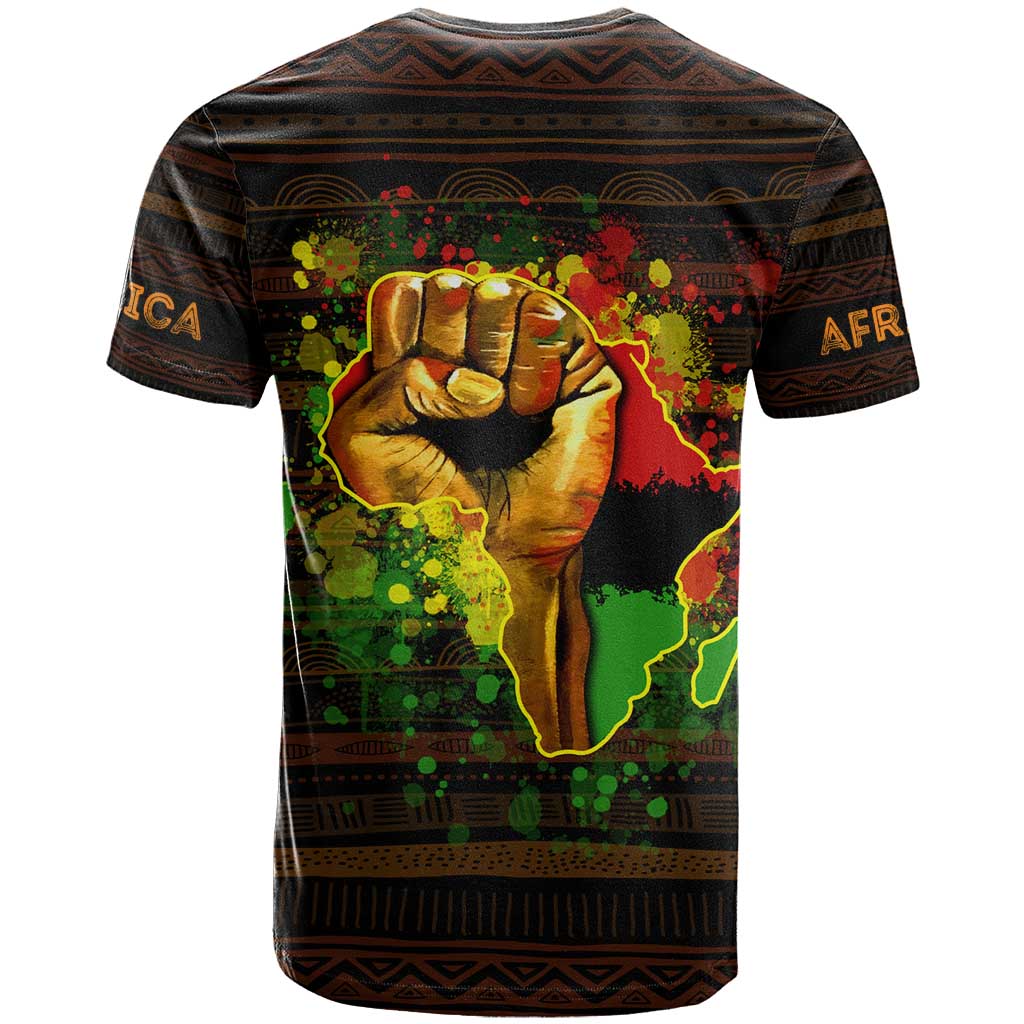 Black Power T shirt Africa Map