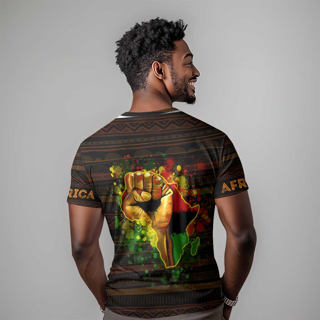 Black Power T shirt Africa Map