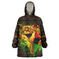 Black Power Wearable Blanket Hoodie Africa Map