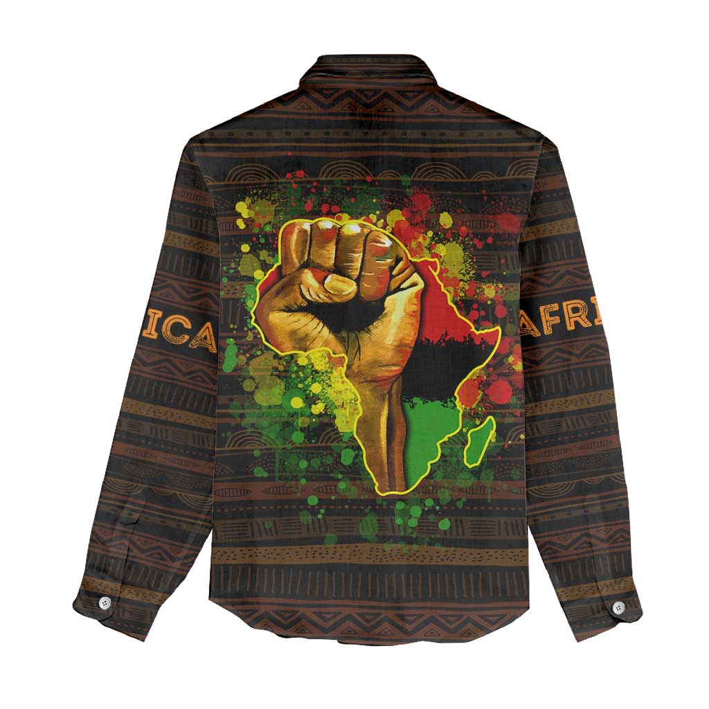 Black Power Women Casual Shirt Africa Map DT02