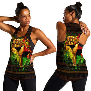 Black Power Women Racerback Tank Africa Map