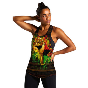 Black Power Women Racerback Tank Africa Map