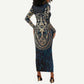 Adinkra Symbols Long Sleeve Bodycon Dress Tree of Life DT02
