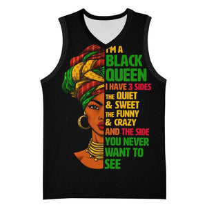 Three Sides Of Me Basketball Jersey African Women Black Queen - African Pride