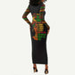 Three Sides Of Me Long Sleeve Bodycon Dress African Women Black Queen DT02