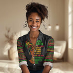 Three Sides Of Me Women Casual Shirt African Women Black Queen DT02