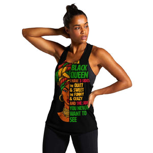 Three Sides Of Me Women Racerback Tank African Women Black Queen