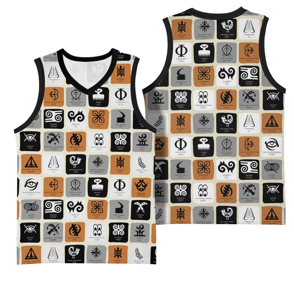 Adinkra Symbols Fashion Basketball Jersey - African Pride