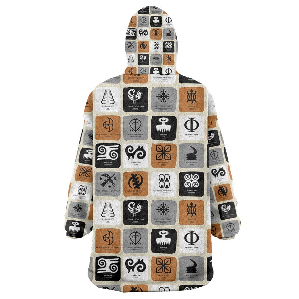 Adinkra Symbols Fashion KId Wearable Blanket Hoodie
